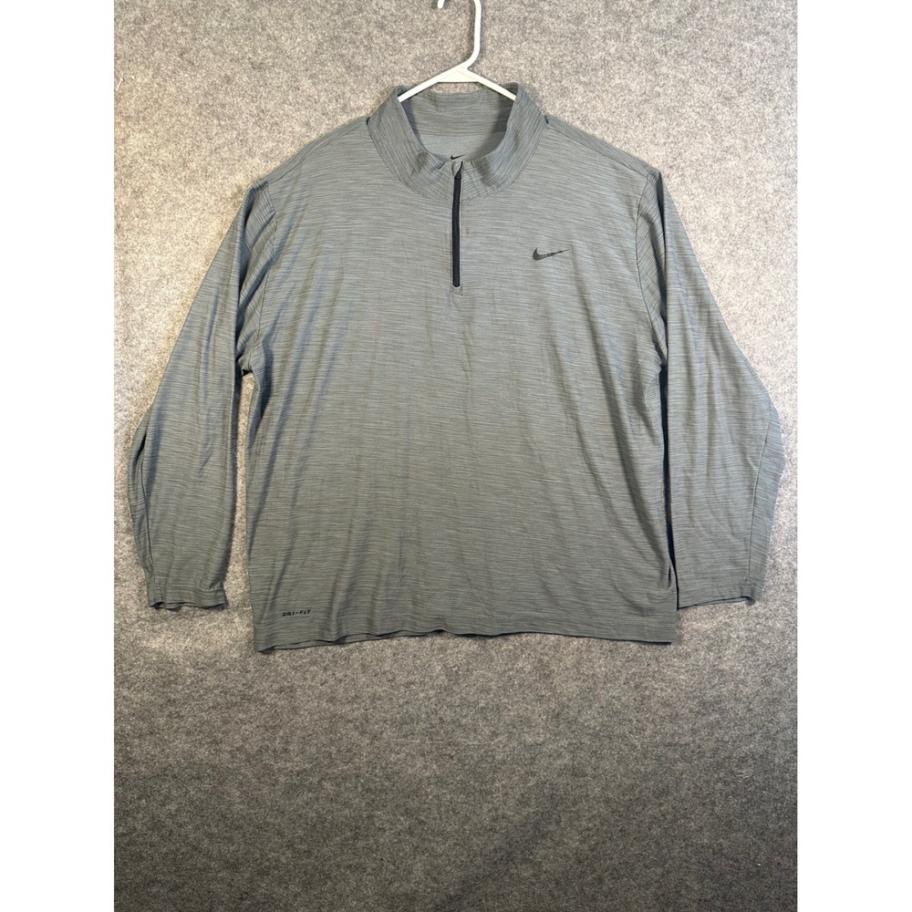 Nike Dri-FIT Mens XXL 1/4 Zip Pullover Heather Grey Active Top 940177-065